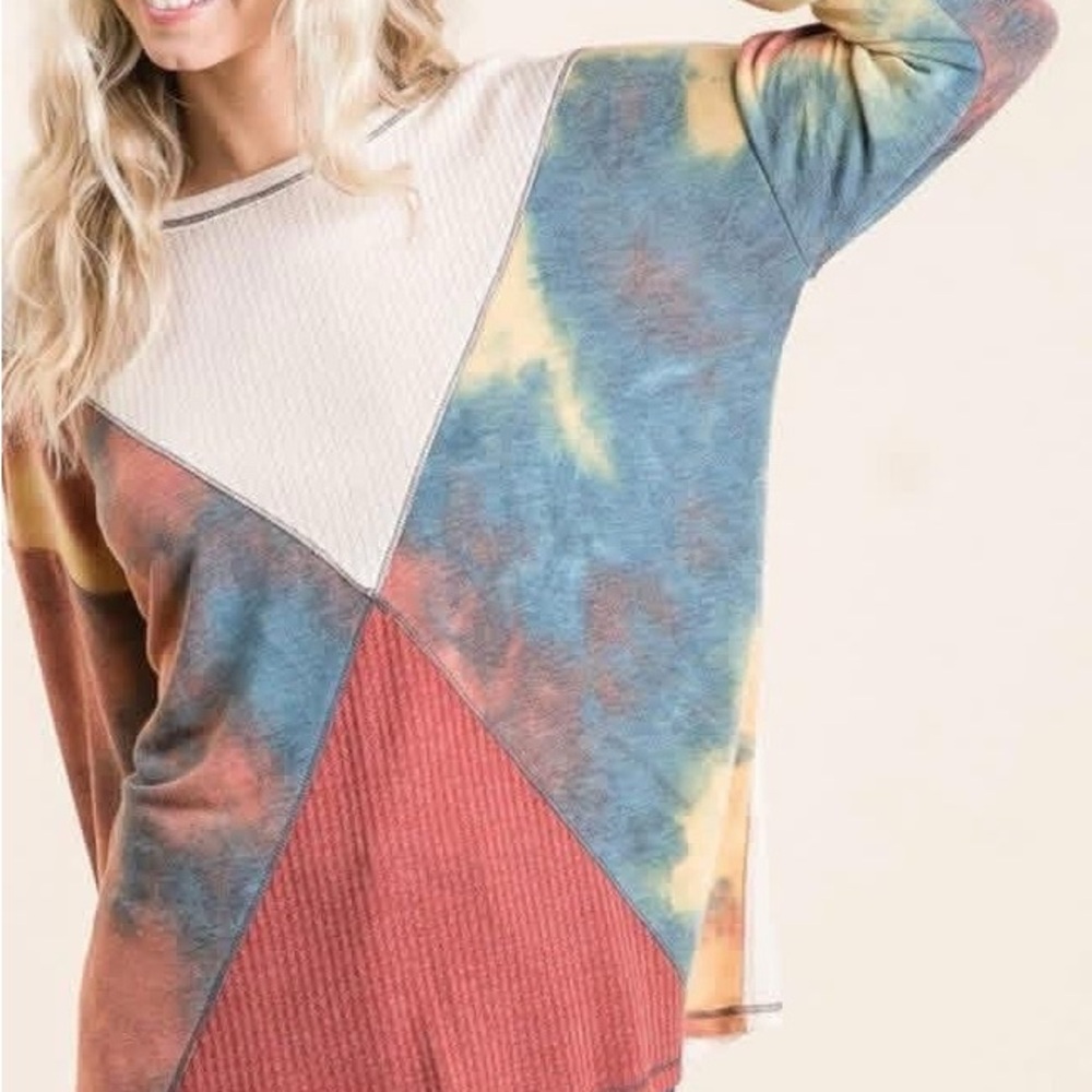 Colorful Tie Dye Long Sleeve Top